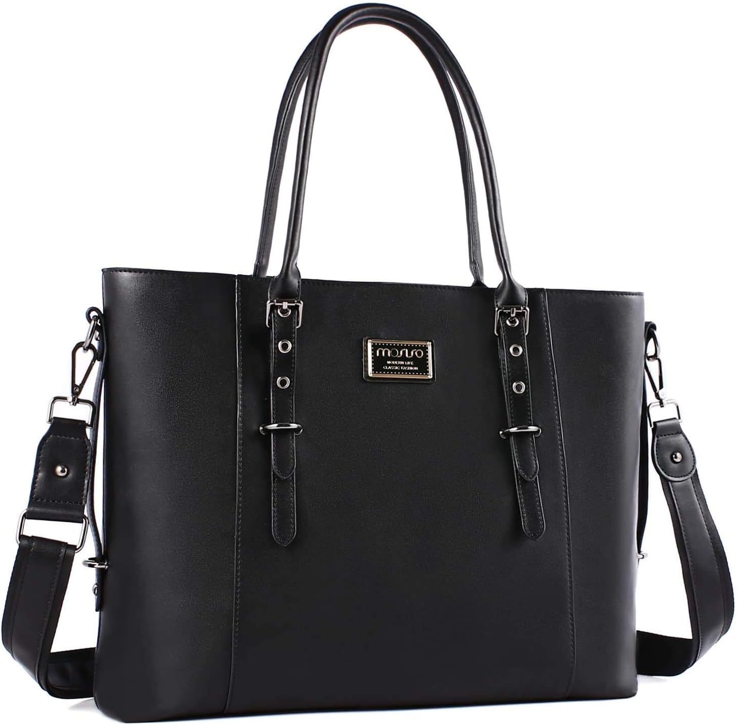 MOSISO PU Leather Laptop Tote Bag - professional bag for laptop